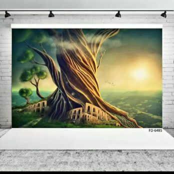 רקע יער עם עץ גדול דגם R0471671076